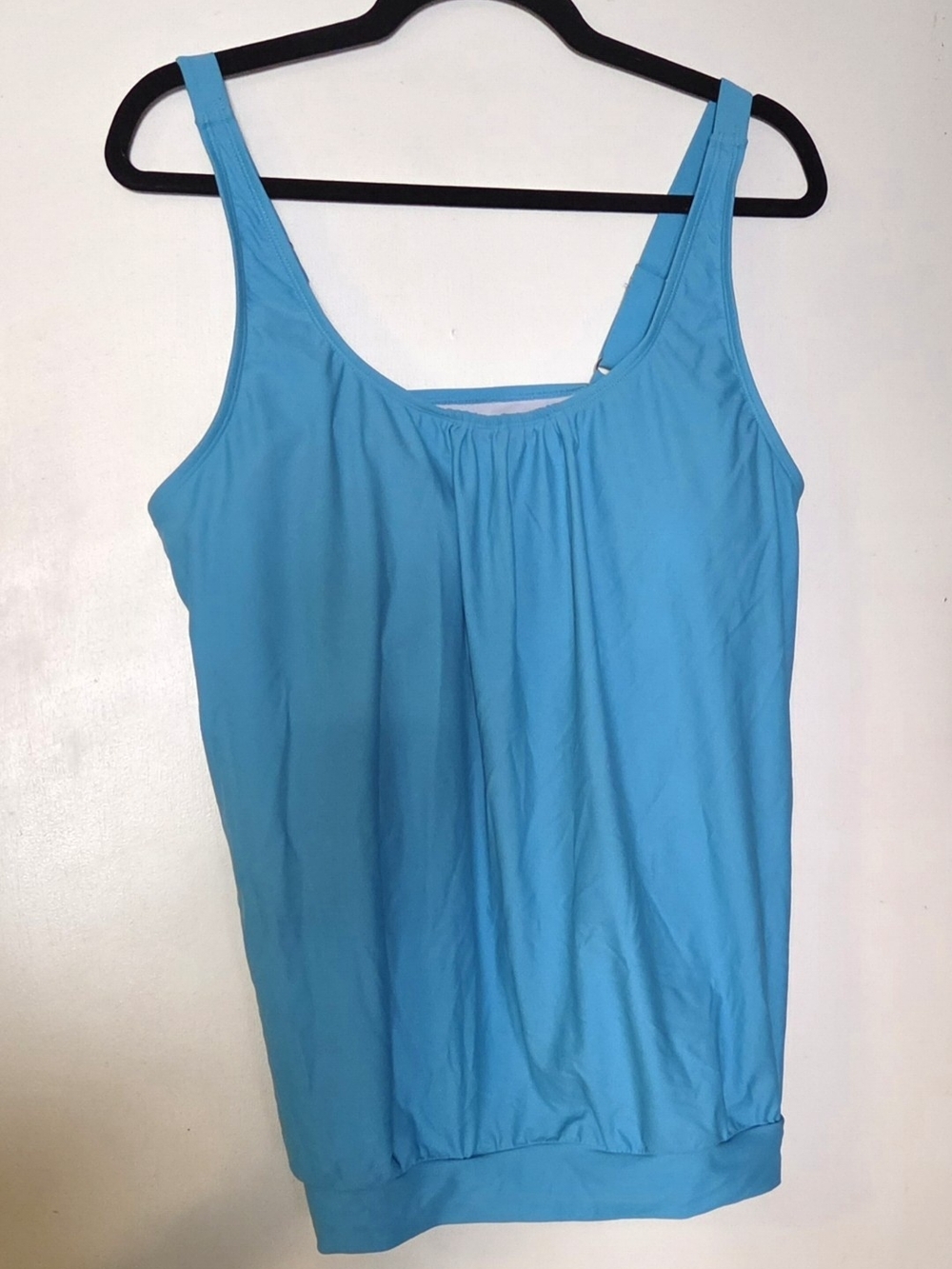 XXL Women's Blue Scoop Neck Tankini Top